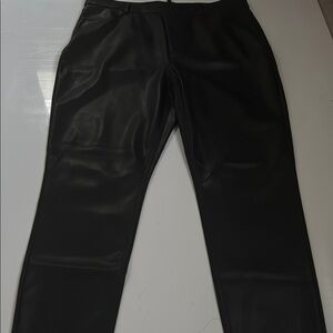 Black Faux Leather Pants